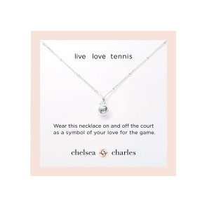 CC Sport Silver Tennis Charm Necklace for Little Girls & Tweens