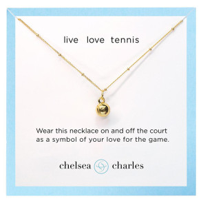 Gold Tennis Ball Charm Necklace